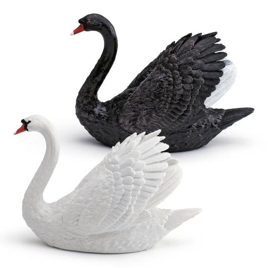 Simulation Swan Model White Swan Figurine Miniature Farm Animal Educational Toy Realistic Poultry Decoration Ornament