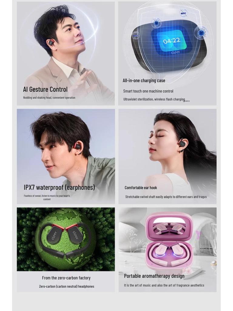 Cleer ARC3 Open-Ear Wireless Sports Headphones with Dolby AI and Bone Conduction Technology