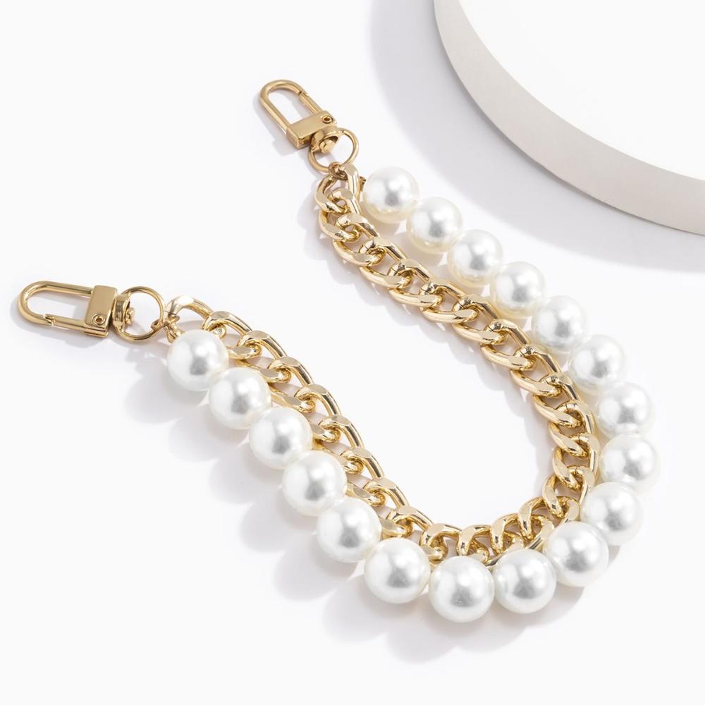 Retro Replacement Handles DIY Purse Handbag Belt Shoulder Chain Bag Chain Pearl Bag Strap