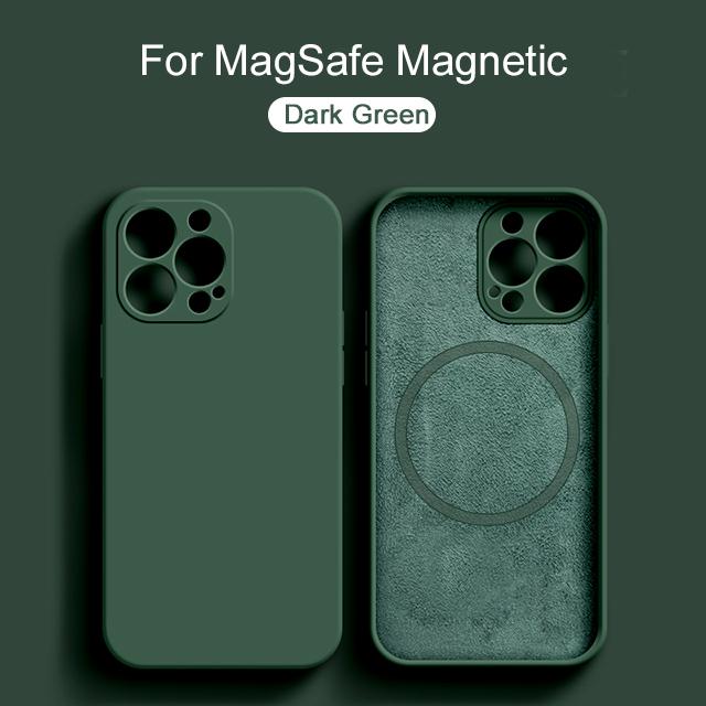 Оригинальный чехол Magsafe Magnetic для iPhone 15 14 13 12 11 Pro Max 8 Plus Жидкий силиконовый чехол XR X XS Беспроводной зарядный чехол