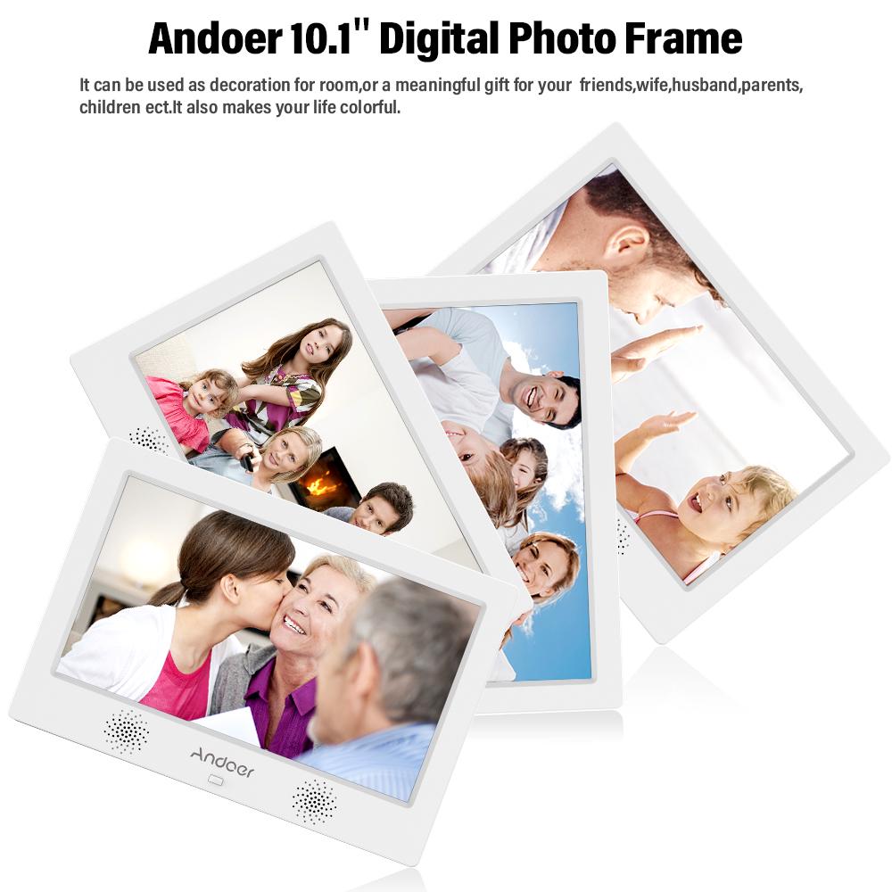 Andoer 10.1 Inch Digital Photo Picture Frame 1024*600 Resolution TFT-LED Screen Support
