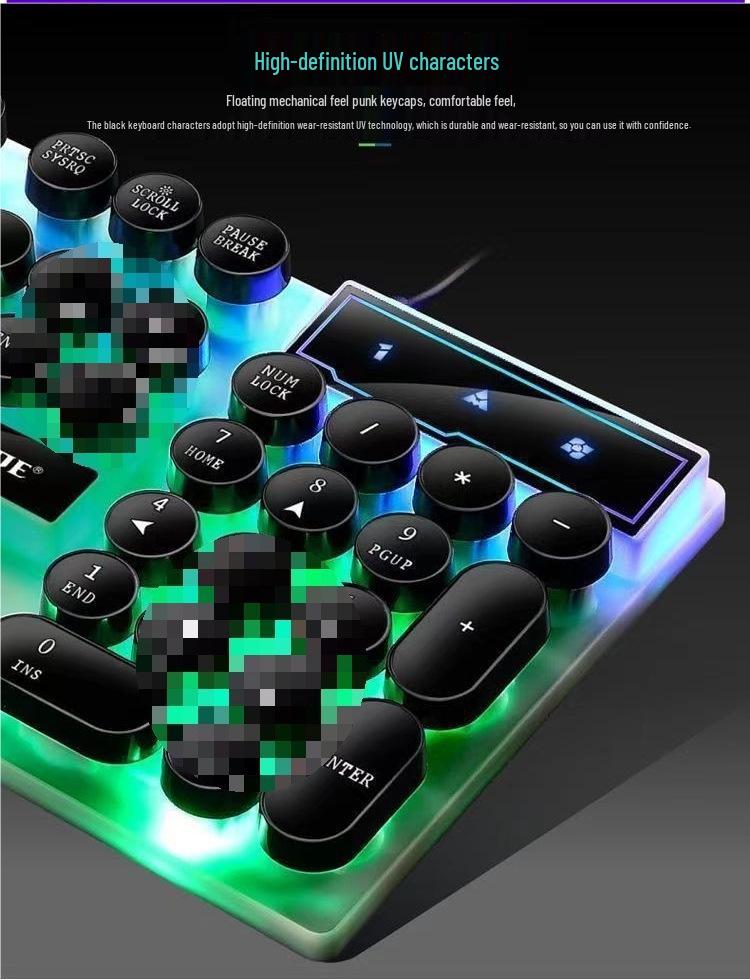 RGB Проводной Механический Игровой Комплект Клавиатура и Мышь для ПК и Ноутбука