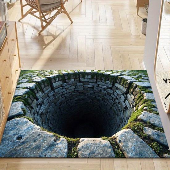 3D Ковер с оптической иллюзией Дизайн без дна Нескользящий Коврик для прихожей Ванной Лестницы Игровой Комнаты Гостиной