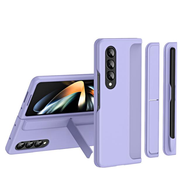 Для Samsung Galaxy Z Fold 4 3 Чехол Съемный Держатель Ручки Невидимый Кронштейн Подставка Жесткий Матовый Чехол Для ПК Со Стилусом