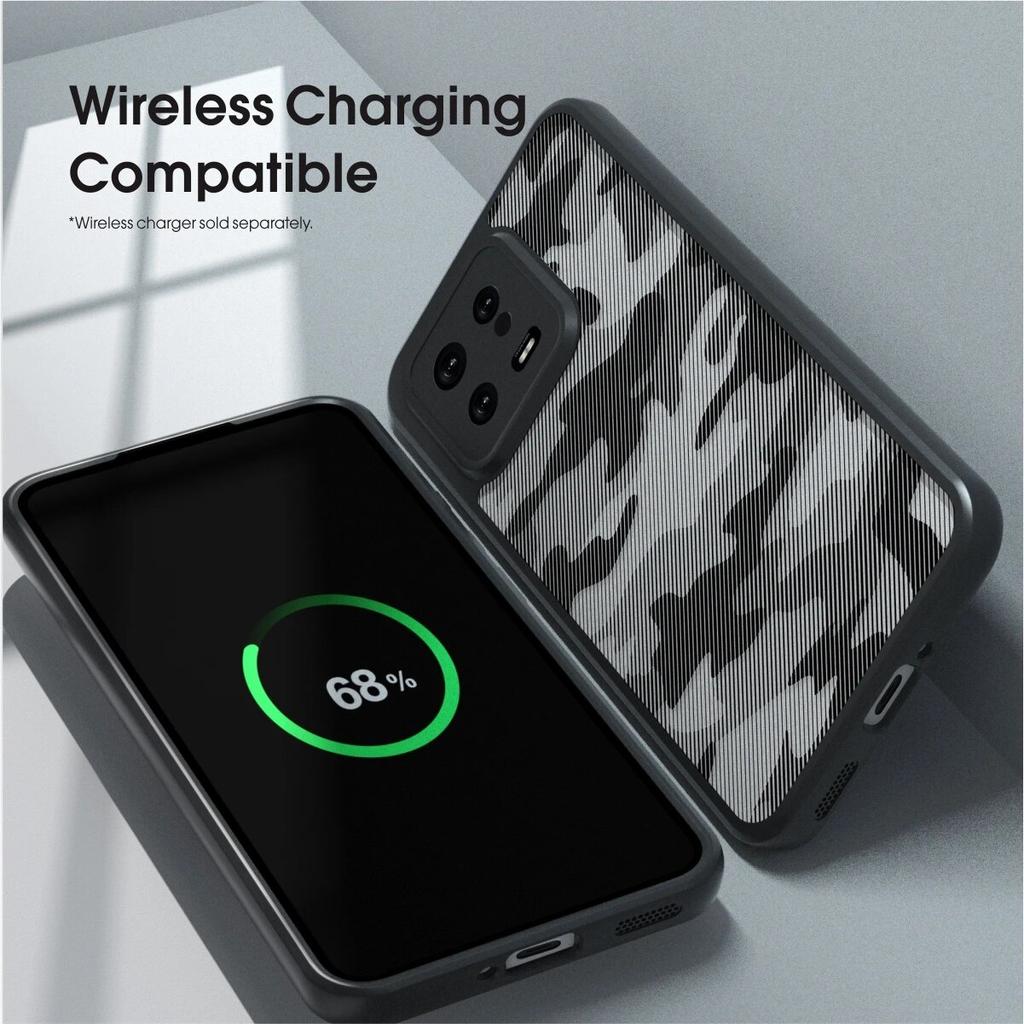 (Comes with wrist strap)IBMRS for Xiaomi 13 Case,camouflage Shockproof matte Phone Case