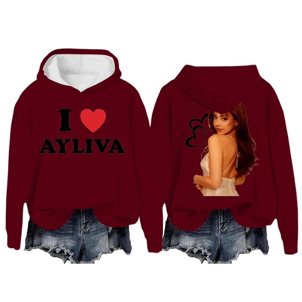 Women's Fashion Casual Long Sleeve Loose Printed Pullover Sports Long Sleeve Hooded Sweatshirt