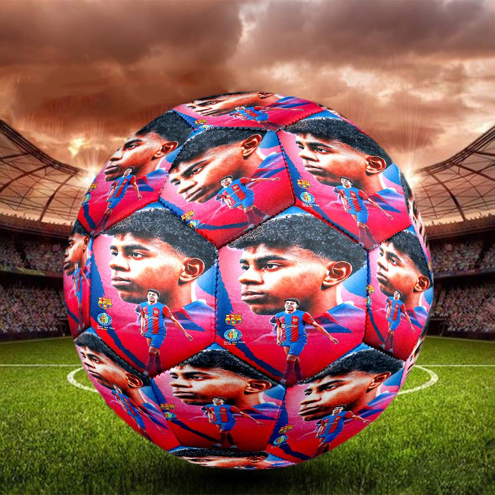Lamine Yamal 19 Barcelona Player Celebration Size 5 Soccer Ball Machine-Stitched Indoor/Outdoor Universal Football Soccer Accessory
