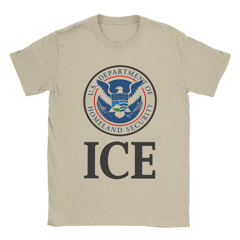 Иммиграционная и таможенная служба США ICE Унисекс Футболка Винтажные Футболки Короткий Рукав Круглый Вырез Футболка Чистый Хлопок Одежда