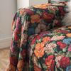 Slipcover Prevent Cat Scratching Jacquard Iris Flower Vintage Festive Thick Sofa Cover Blanket