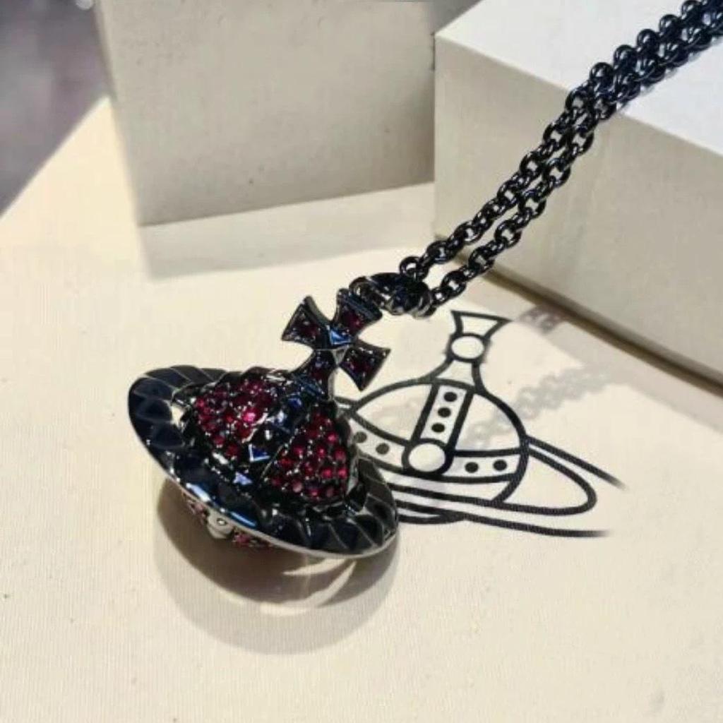 Mayfair Diamond Paved Saturn Punk Necklace for Men & Women