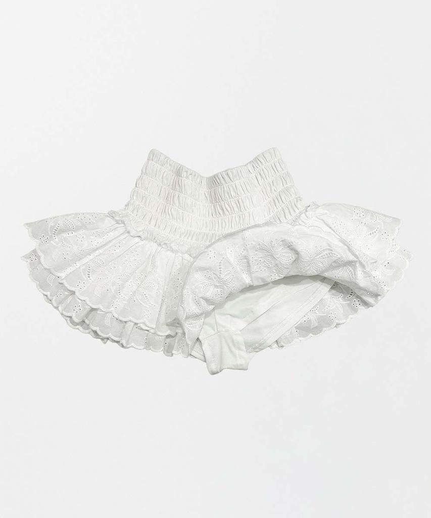 SCULPTOR Eyelet Tutu Mini Skort White