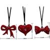 Simple Versatile Red Heart Bowknot Necklace For Women Girls  Big Heart Pendant Necklaces Jewelry Accessories Gifts