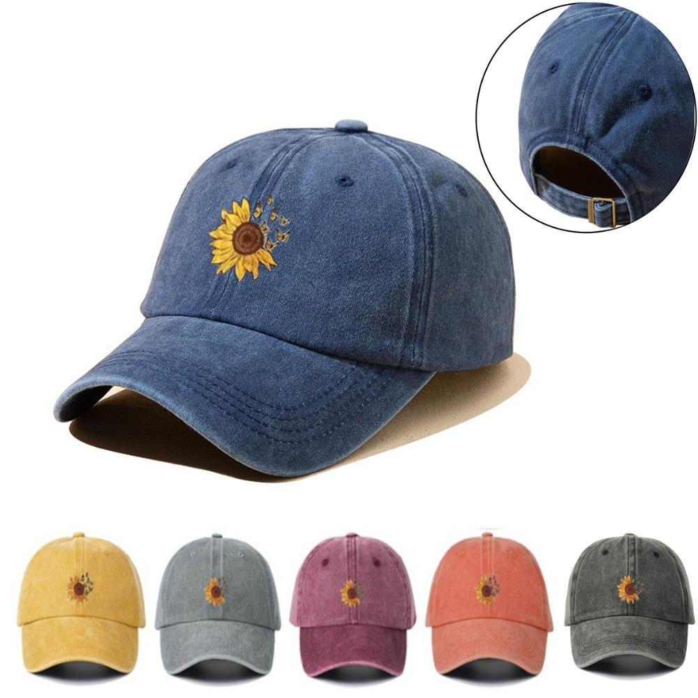 Sunflower Pattern Dad Trucker Hat Adjustable Sun Hat Fashion Baseball Cap  Unisex