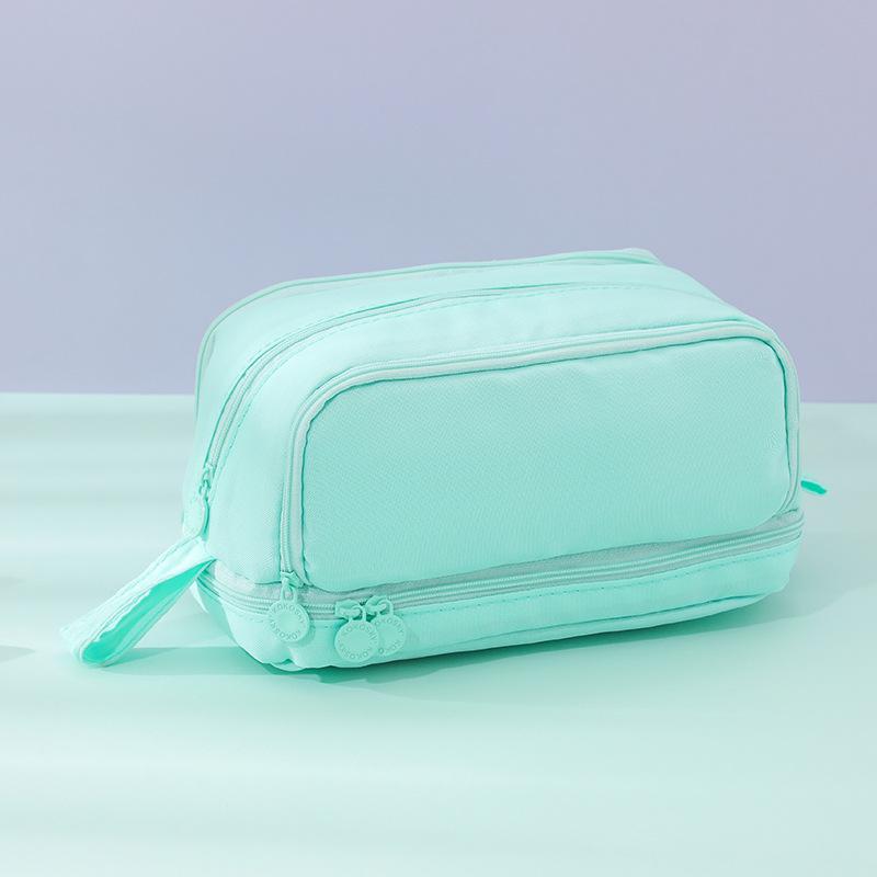 Пенал большой вместимости двухслойный с двойным открыванием, в стиле инс, нишевый, для учеников начальной и средней школы, многофункциональный, простой, универсальный