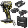 Rechargeable Impact Driver EXENA Battery Pack X Case Dual BRAIN Electronic Clutch Equipped P Series Yellow (18V 3.0Ah 2/charger/plastic