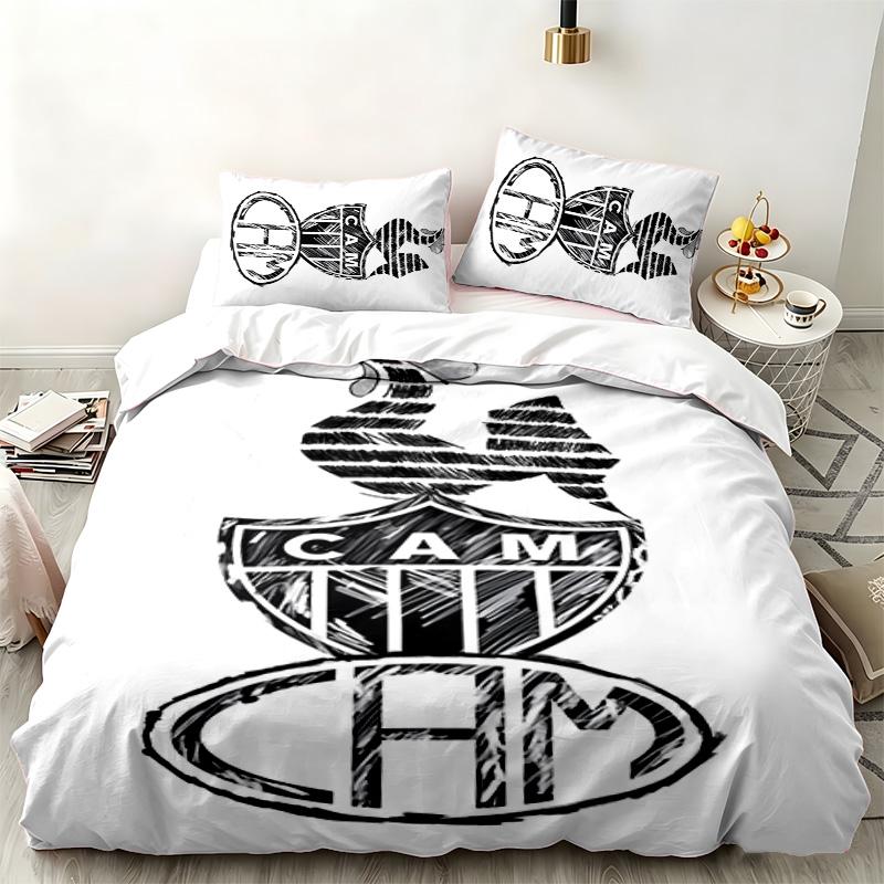 Clube Atletico Mineiro 3pc set Perfect for bedroom use Comfortable bedding set includes a duvet cover and two pillowcases Ideal birthday or Christmas