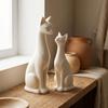 1 Pair Aesthetic Sweet Pair Cat Figurine Minimalist White Cat Ornament  Home Decor