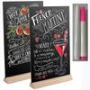 Natural Color Chalkboard Signs with Stand Set Wood Menu Chalk Board Sign Set for 4Pcs Party