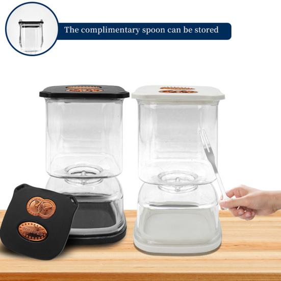 Банка для рассола с 2 вилками Разделение сухого и мокрого Банка-сепаратор рассола Большой вместимости Герметичный контейнер для маринованных овощей