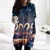 Женская толстовка с круглым вырезом и принтом, платье-рубашка с длинными рукавами и принтом, пуловер свободного покроя, свободный крой, топы с карманами