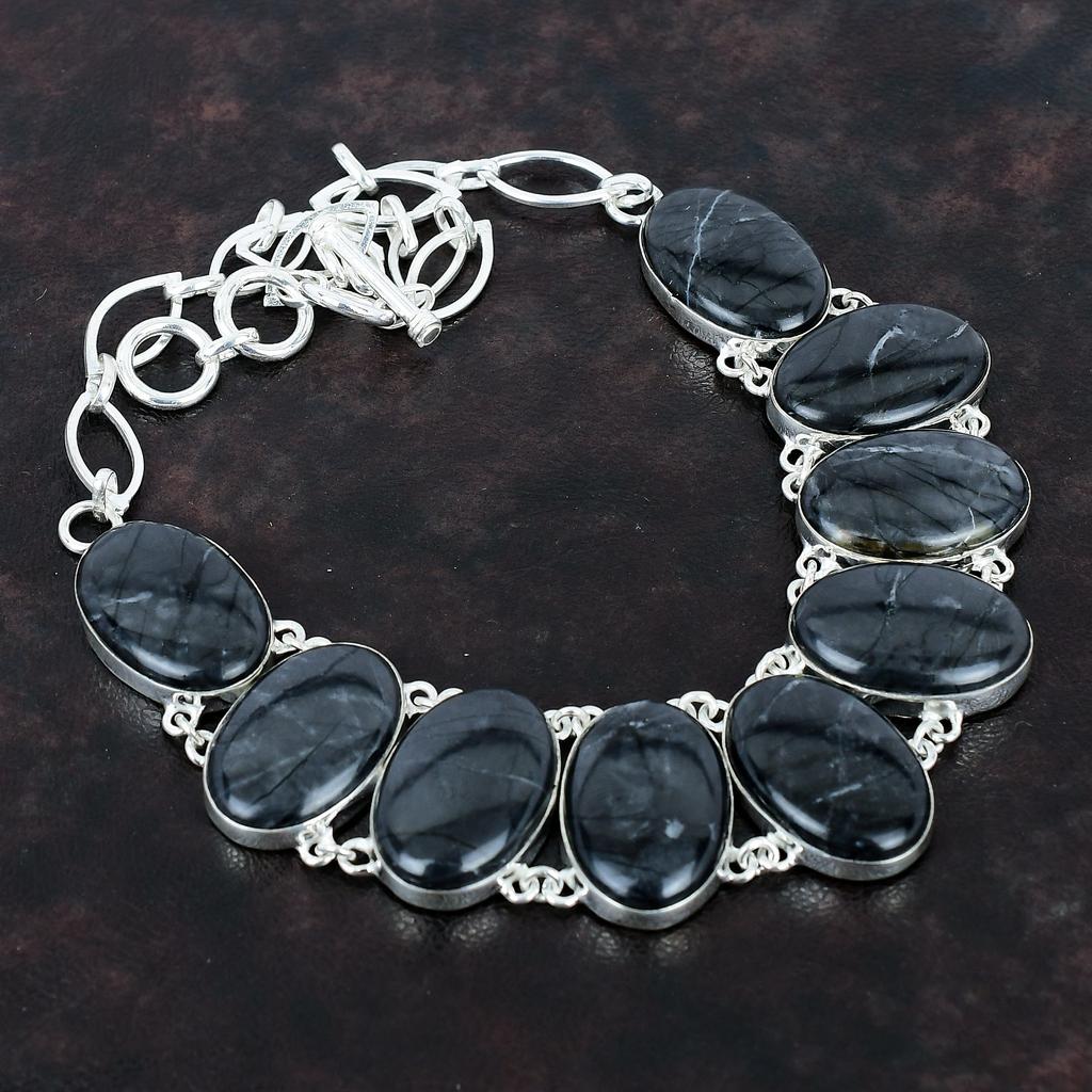 Picasso Jasper Necklace Handmade Gemstone Necklace 925 Sterling Silver Necklace Adjustable Chain Necklace Picasso Jasper Jewelry For Gifts