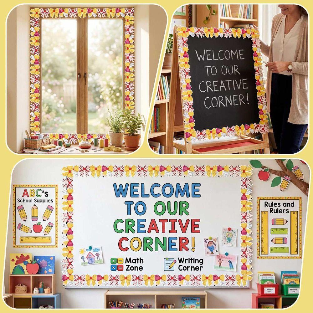 Self-Adhesive Bulletin Board Trim Blackboard Decorative Stickers for Classroom Decorations