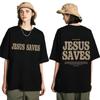 Эстетические футболки с изображением Иисуса Спасает Христианская одежда Принт Оверсайз