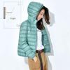 2024 Women's Slim Light Cotton Hooded Coat with Stand Collar