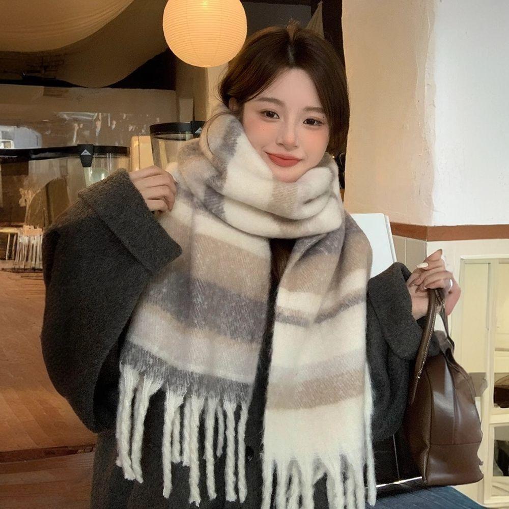 Thicken Long Wool Tassel Scarf Coldproof Women Cashmere Shawl Winter Cashmere Scarves Girls