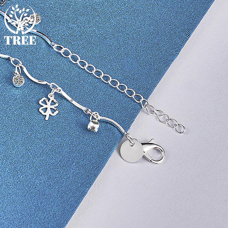 Ювелирные изделия из стерлингового серебра 925 пробы с цирконием AAA и клевером