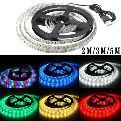 2 м/3 м/5 м SMD 3528 светодиодная USB гибкая лента для ТВ фоновое освещение IP65 рождественская декоративная лампа «сделай сам»
