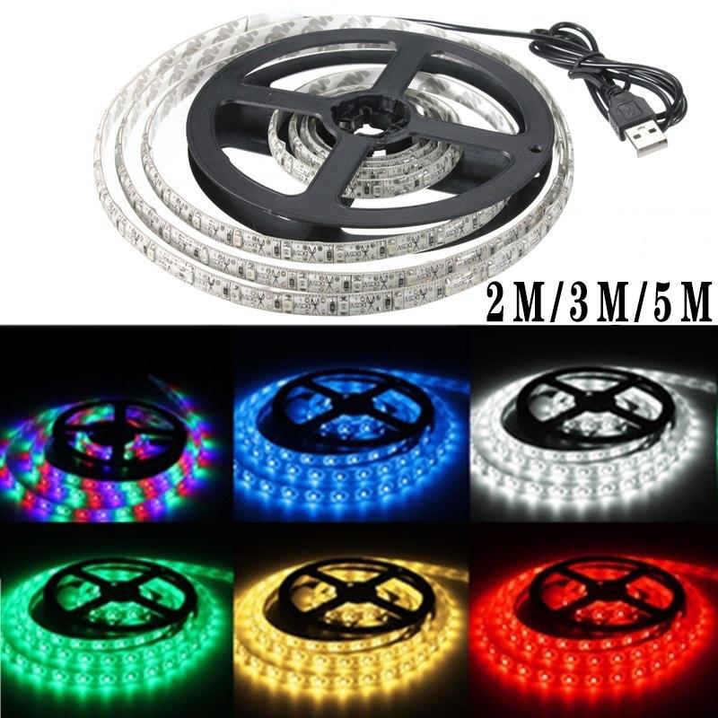 2 м/3 м/5 м SMD 3528 светодиодная USB гибкая лента для ТВ фоновое освещение IP65 рождественская декоративная лампа «сделай сам»