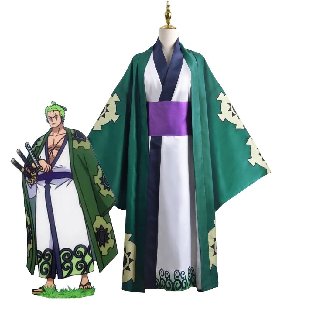 Костюм для косплея One Piece Roronoa Zoro Wano Country Кимоно для мужчин и женщин