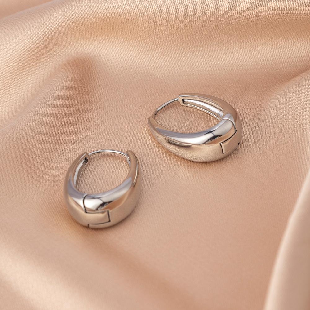 Trendy European & American Geometric U-Shaped Hoop Earrings, Retro & Versatile Design