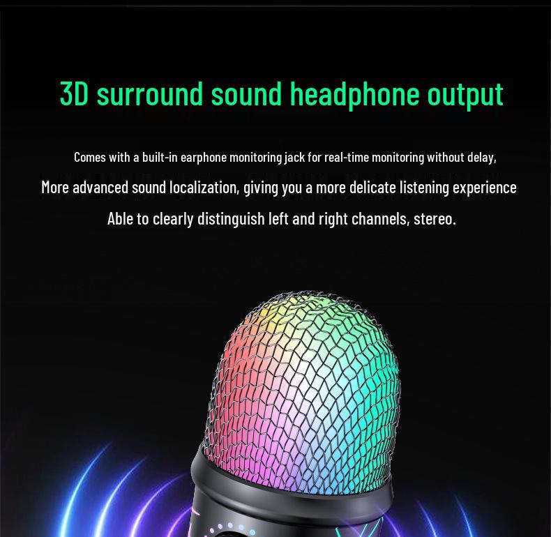 Энпинг USB Игровой Конденсаторный Микрофон с RGB Подсветкой для Стриминга и Караоке