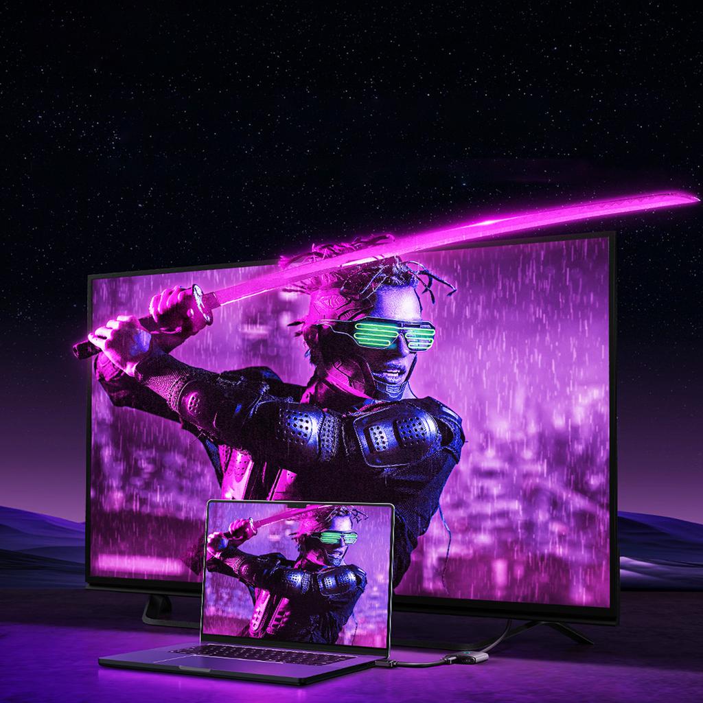 Baseus AirJoy 4K HDMI Bi-Directional Adapter with 1m Cable, Supports 60Hz - Black