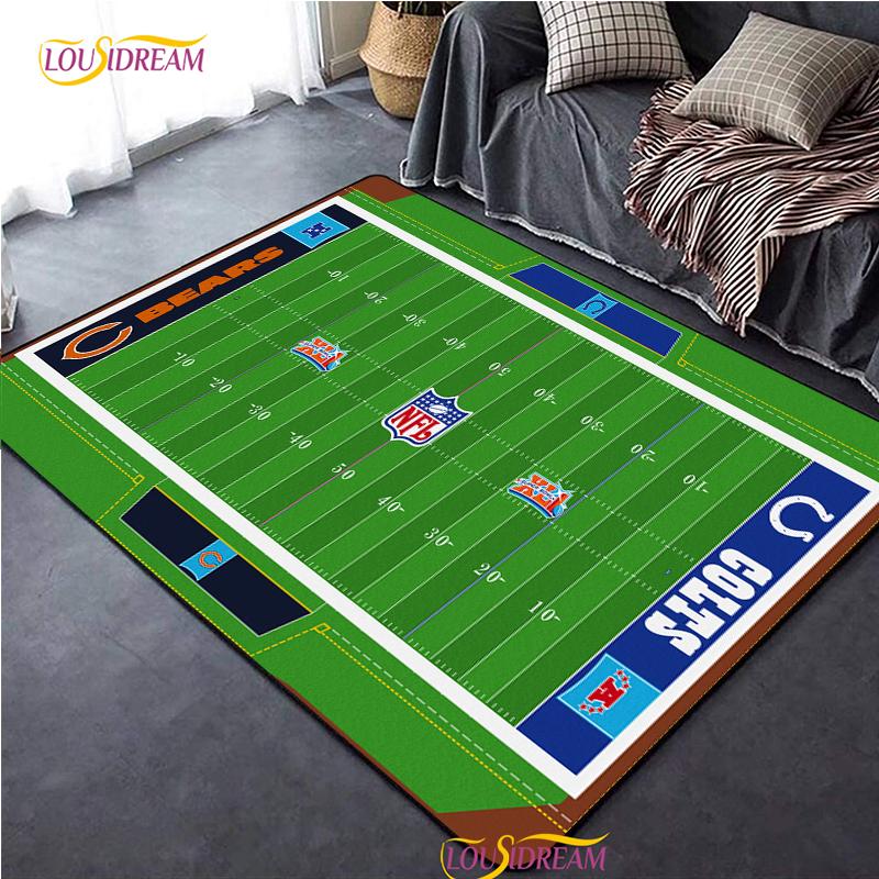 Персонализированный ковер для американского футбольного поля, коврик для декора гостиной, спальни, детский, кухонный, ванный, нескользящий коврик для пола, альфомбра