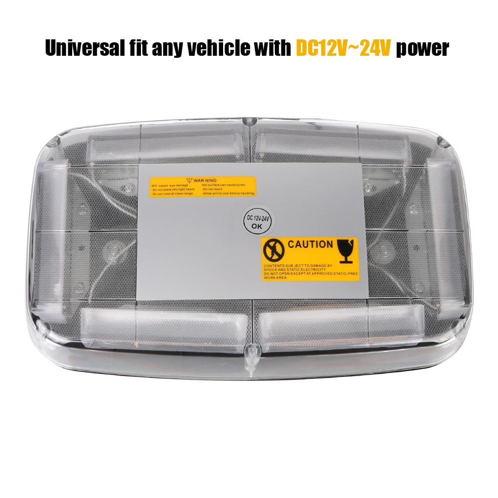 Автомобильная стробоскопическая сигнальная лампа Аварийная сигнальная лампа Проблесковый маячок на крыше автомобиля DC12 ~ 24 В Желтый светодиод COB Потолочная лампа Автомобильные фары Полицейская мигалка