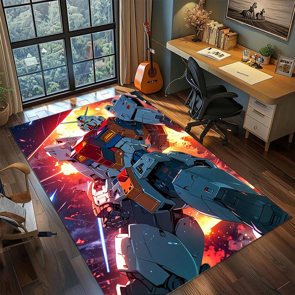 Gundam MS-06S Char's Zaku Red Comet Design Rug Carpet Large Area Rug Non Slip Washable Floor Mat Gamer Room Bedroom Home Decor