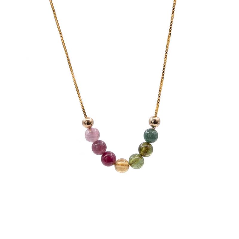 Ожерелье на ключицу из турмалина - Легкая роскошь, Не выцветающее, Простое высококлассное дофаминовое колье для женщин