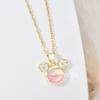 Милое маленькое ожерелье с мышкой Женская личность Зодиак Мультяшный розовый циркониевый кулон Ювелирные изделия