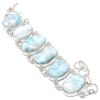 Republic Larimar Gemstone Handmade 925 Sterling Silver Bracelet7-8" U4N08