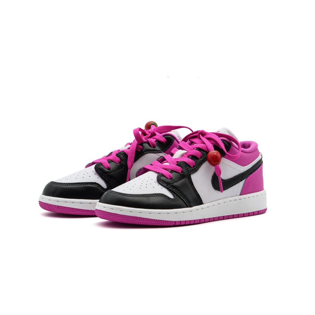Jordan Air Jordan 1 Abrasion Resistant Abrasion Resistant Low top Vintage Basketball Shoes Women's Black White Pink FV8486-600(team1104)