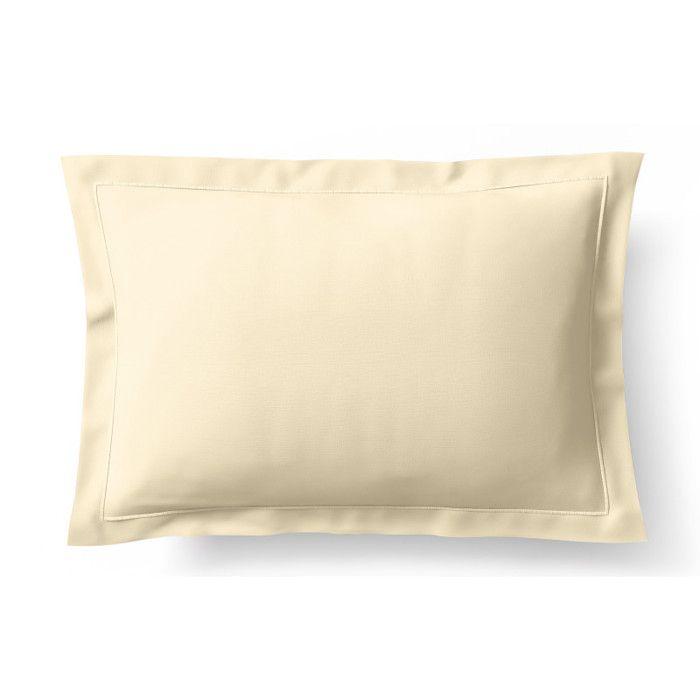 Taie d'oreiller percale de coton peigné "Julian" toutes dimensions Coton Pur - Julian Ivoire - 50 x 70 cm volant plat piqué