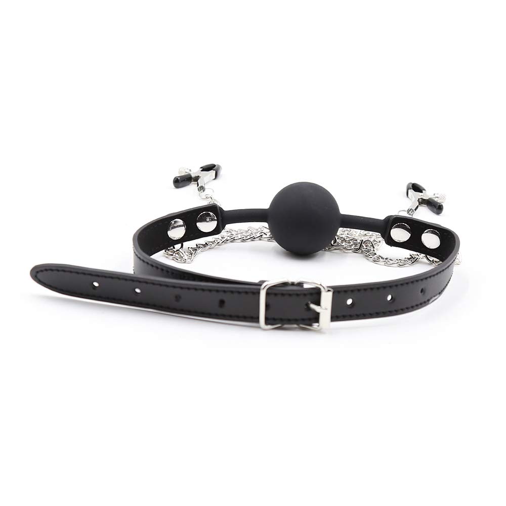 SM VIP Ball Gag Nipple Clips & (051)