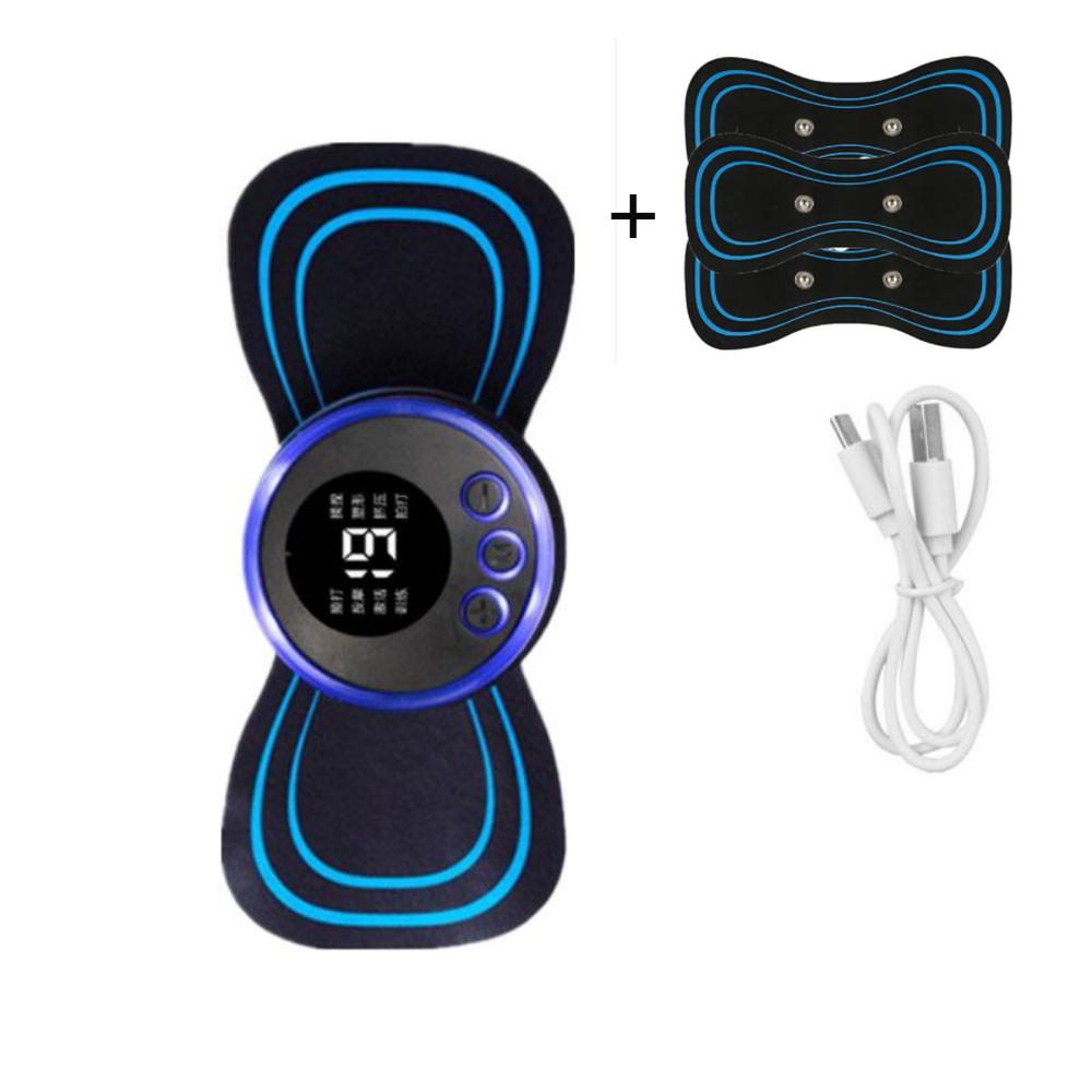 EMS Electric Neck Massager 8 Mode 19 Gears Tens Pulsed Therapy Instrument Portable Cervical Spine Massage Back Massage Muscle Stimulator Pain Relief