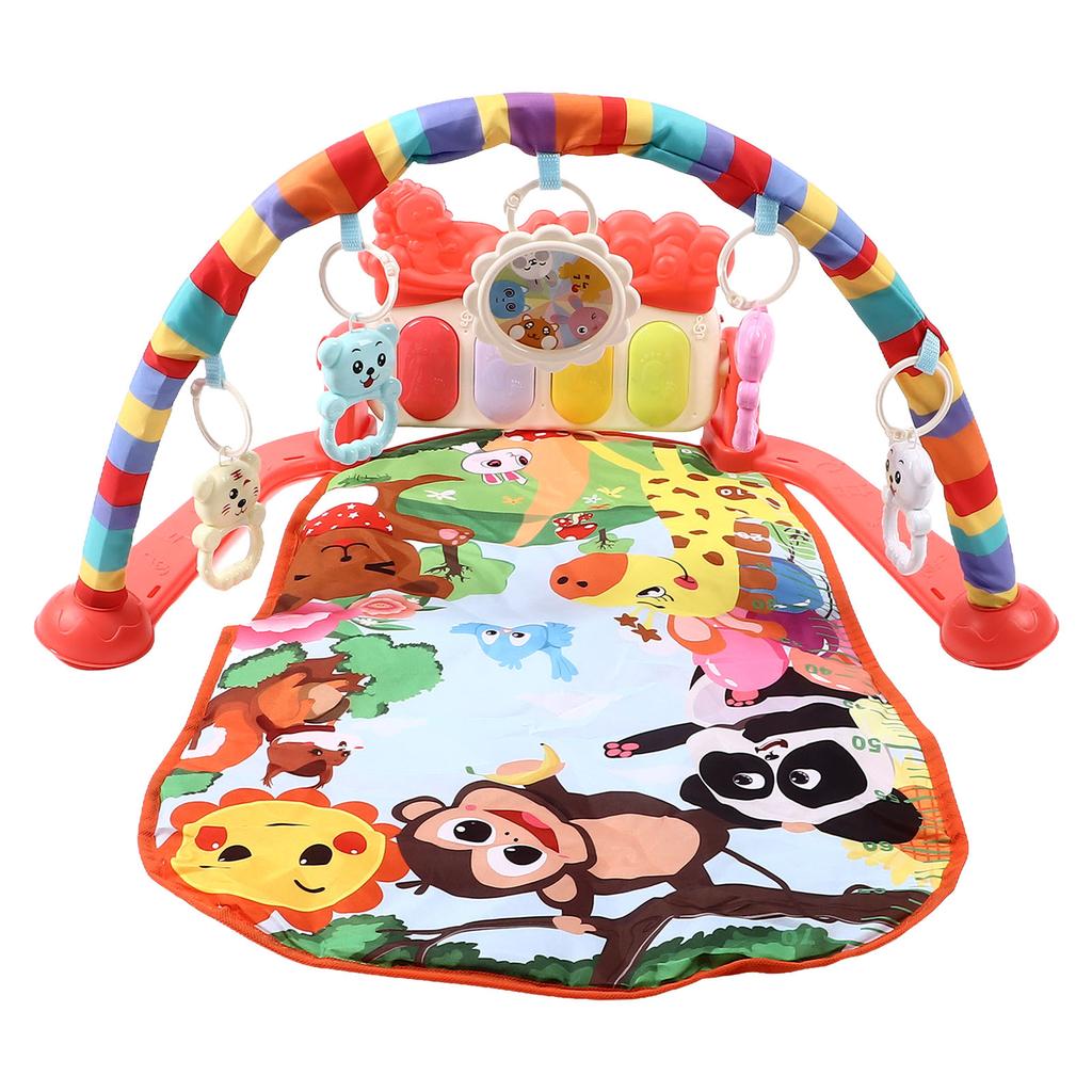Baby Gyms Play Mats Musical Learning Walker Multi Functional Piano Gym Activity Mats Red