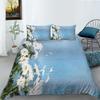 Flower Wood Board Series Polyester Quilt Cover Pillowcase Two Or Three-Piece Set 3D Digital Printing