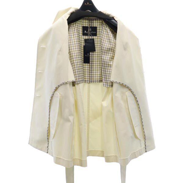 Неиспользованное пальто Aquascutum из нержавеющей стали с воротником 15 Белая система С фирменной вешалкой Женское Б/у