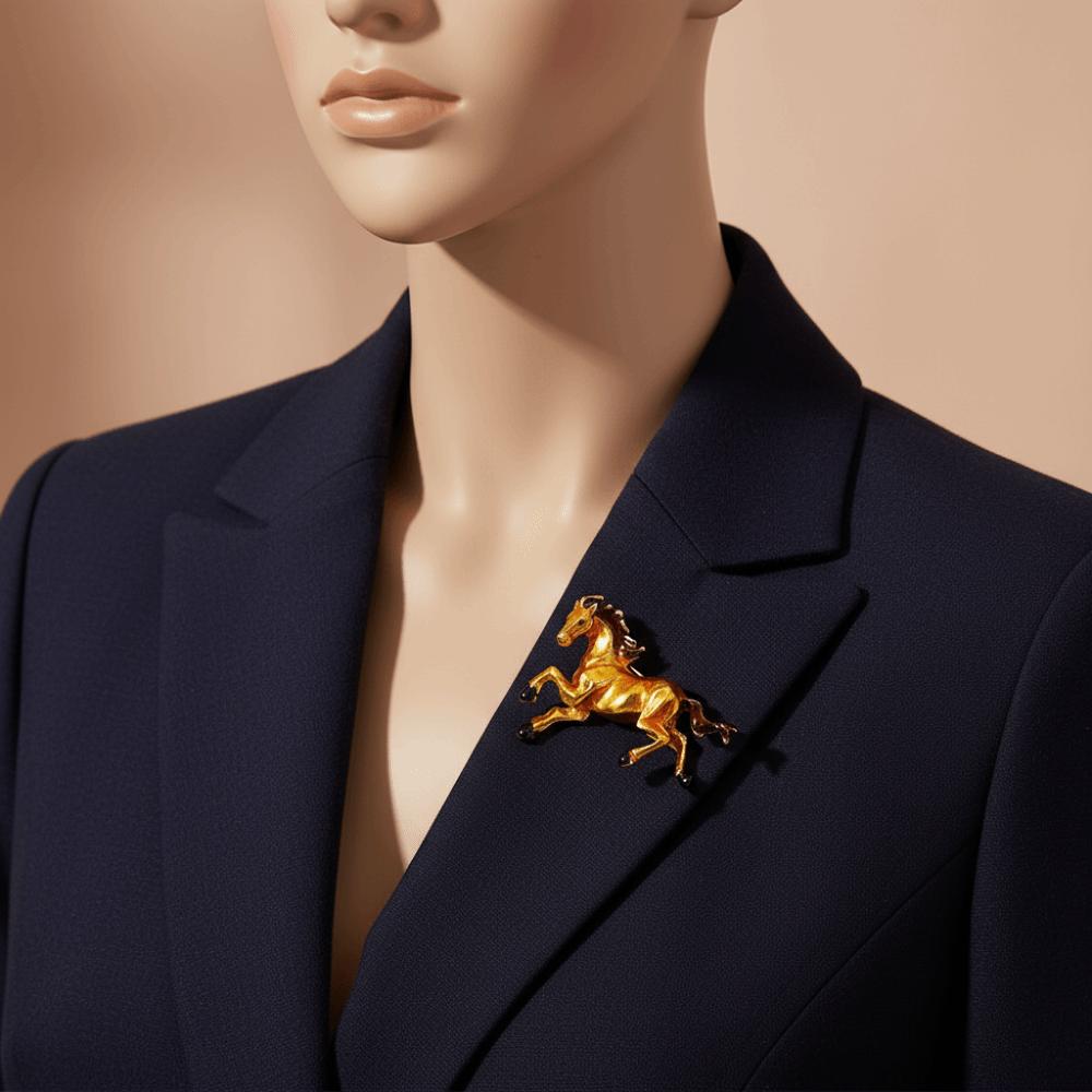 Rhinestone Horse Brooches Lapel Pins Brooch Pins New Running Horse Brooch Jewelry Accessories